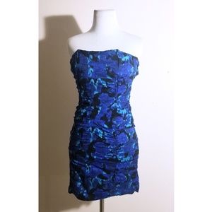 BB Dakota Blue & Black Floral Mini Dress